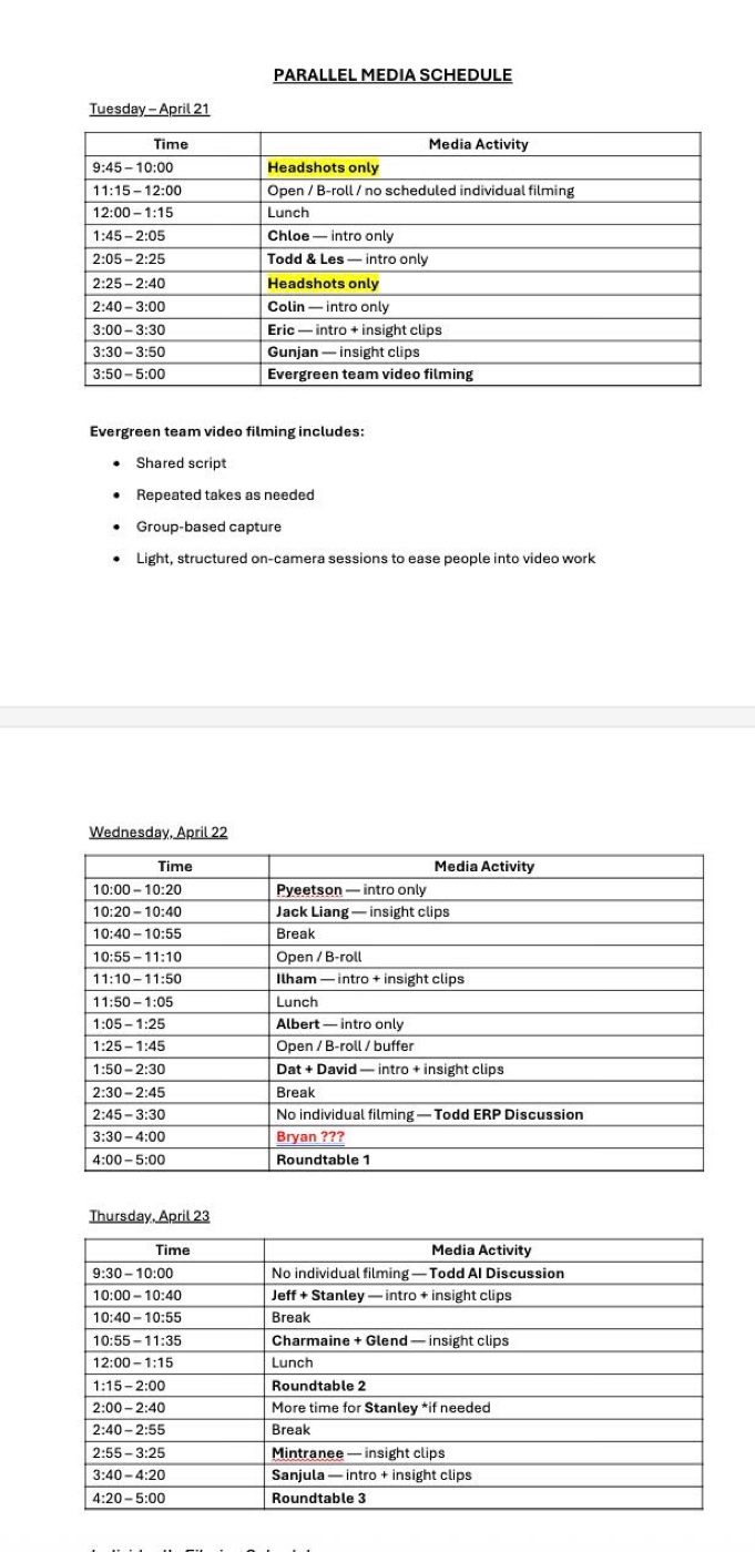 Client script and schedule